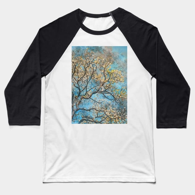 Watercolor tree on blue background #tree Baseball T-Shirt by JBJart